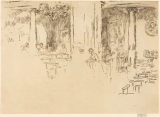 Church, Brussels, by James McNeill Whistler, ink, 1887