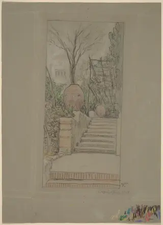 Capri, by Elihu Vedder, pastel, 1914