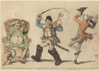 A Frenchman in November, by Thomas Rowlandson, ink, 1788