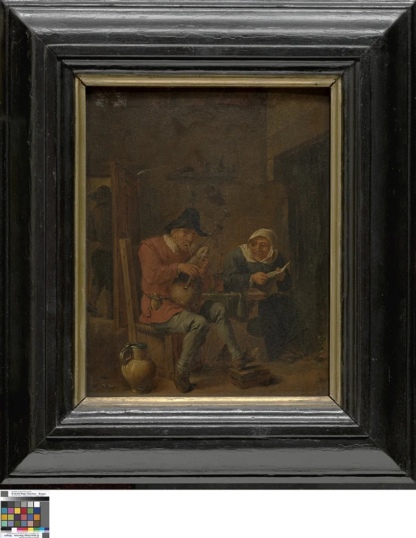 Musicerend paar, detail