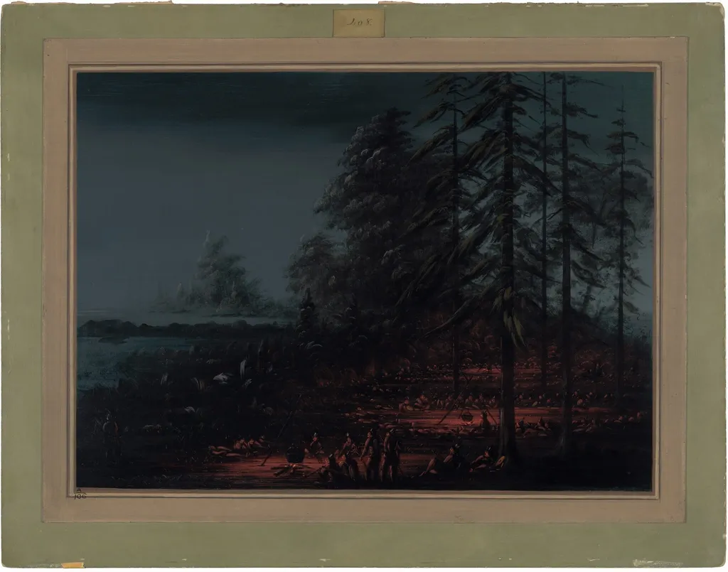 Bivouac of a Sioux War Party, by George Catlin, oil, 1865