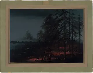 Bivouac of a Sioux War Party, by George Catlin, oil, 1865