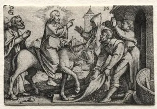 The Life of Jesus Christ:  Christ Entering Jerusalem, by Georg Pencz, 1534
