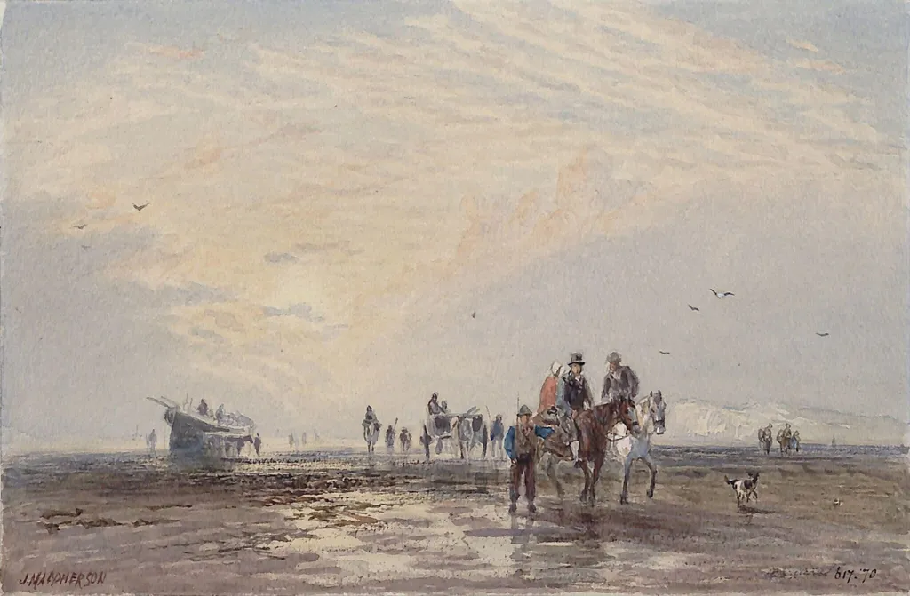 Crossing the Sands, by John Macpherson, watercolor, 1874