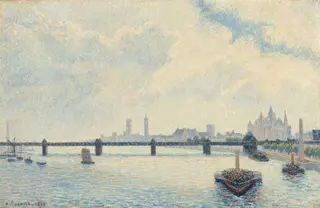 Charing Cross Bridge, London, by Camille Pissarro, oil, 1890