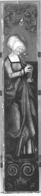 Hl. Magdalena (Rückseite: Rest eines Strahlenkranzes), detail