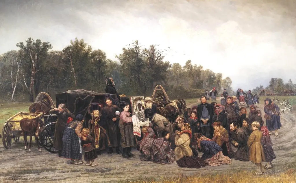 Welcomming the Icon, by Konstantin Savitsky, oil, 1890