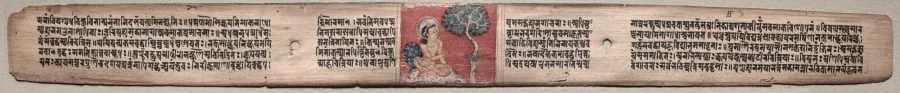 Sudhana and a parrot, folio 20 (recto) from a Gandavyuha-sutra (Scripture of the Supreme Array), detail