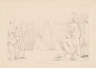 He for His Bleeding Country Prays to Heaven, by H. G. Watkins, ink, 1846