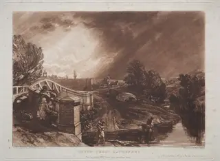 Liber Studiorum:  Watercress Gatherers, Rails Head, Ferry Bridge, Twickenham, by Joseph Mallord William Turner, 1823