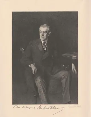 Woodrow Wilson, by Timothy Cole, ink, 1918