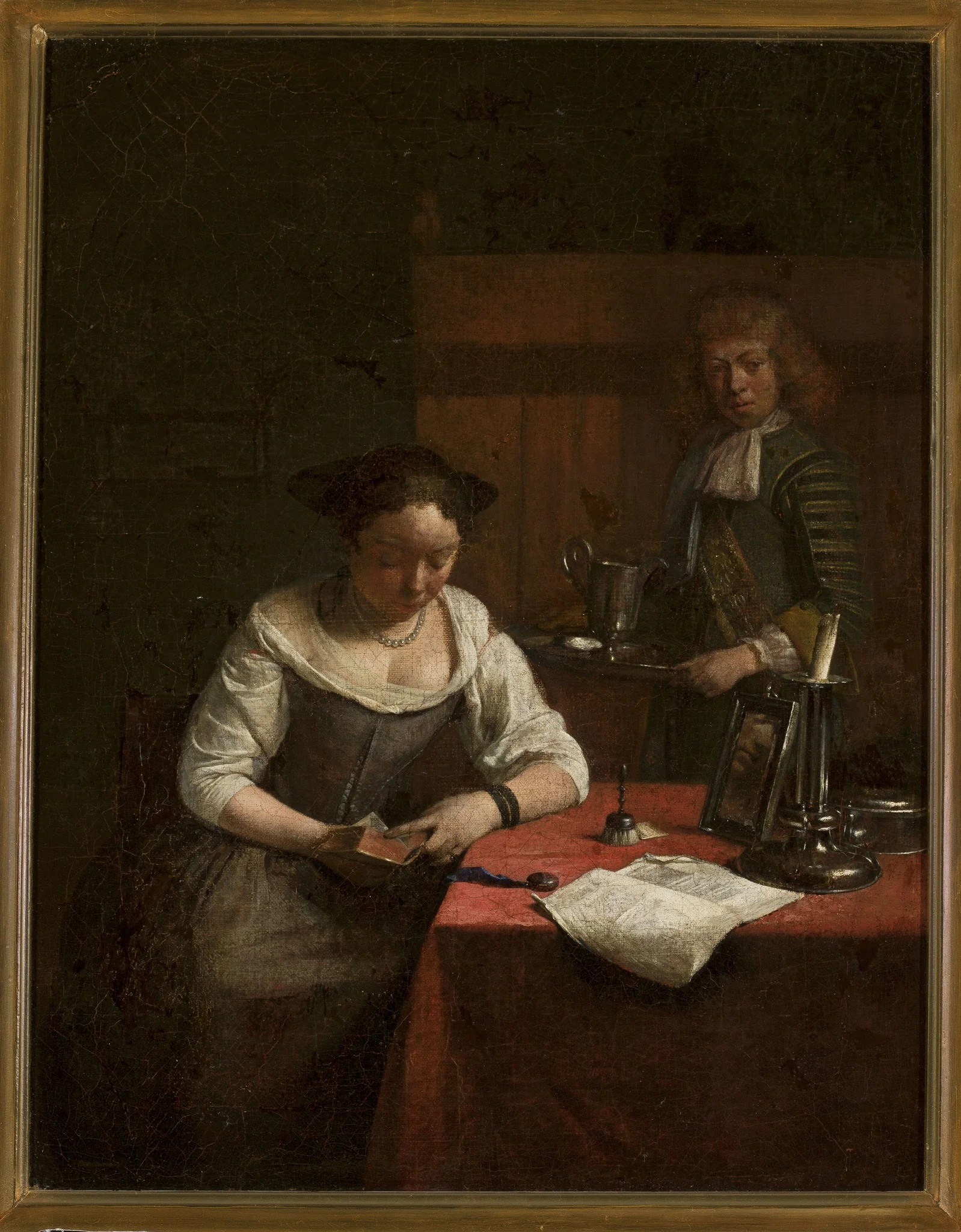 Woman reading a book, detail