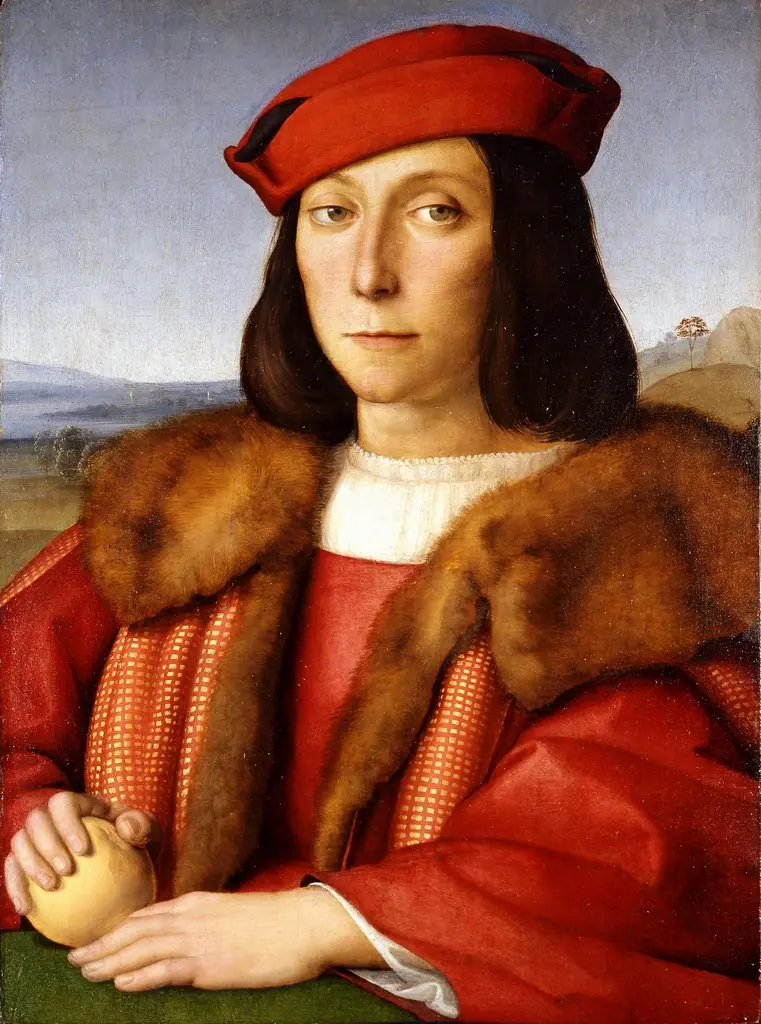 Portrait of a Young Man with an Apple, by Raphael, oil, 1504