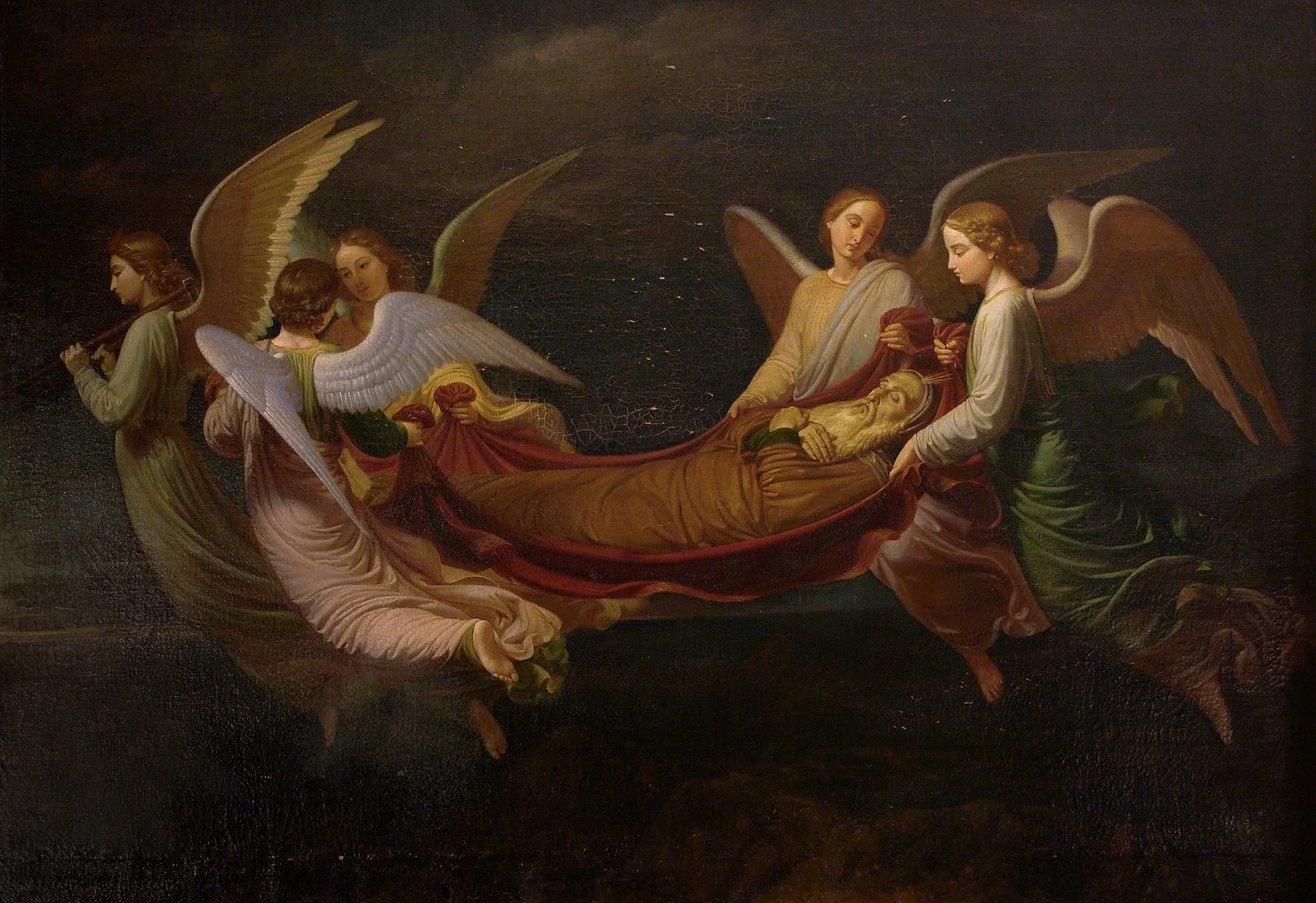 Moisés llevado por los ángeles, detail