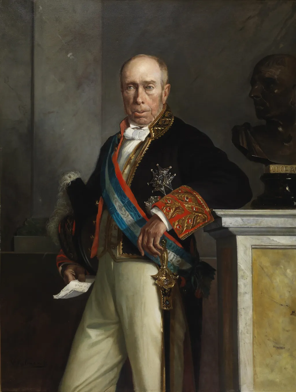 Antonio Alcalá Galiano ministro de Fomento, by Vicente Palmaroli, oil, 1866