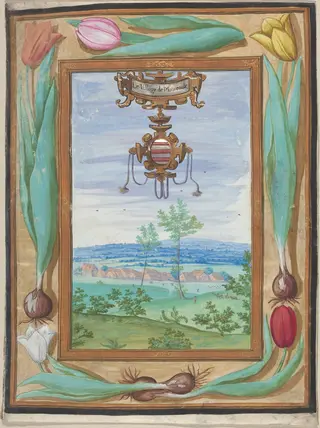 Le Villaige de Monceaulx, by Adrien Montigny, gouache, 1597