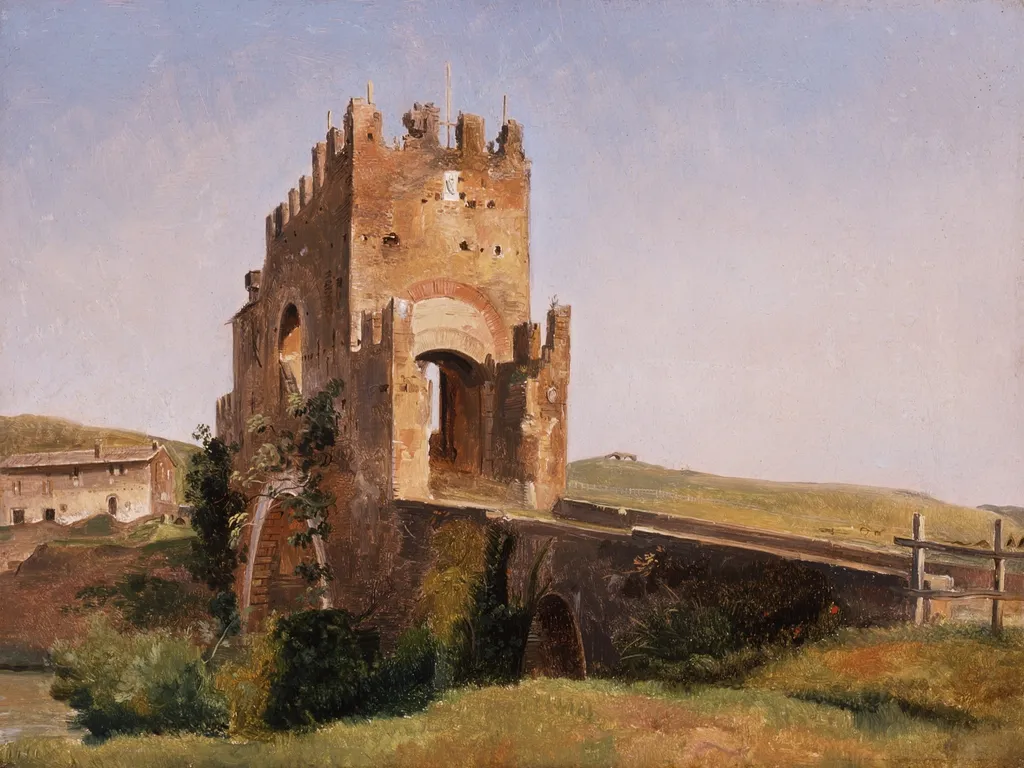 View of the Ponte Nomentano (Roman Campagna), by Pierre-Nicolas Brisset, unspecified, 1837