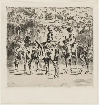 Les Petits Anes de Luchon, by Félix-Hilaire Buhot, ink, 1873