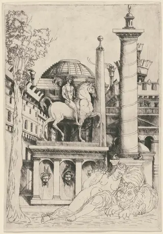 Allegory of Fortitude (?), by Master of 1515, ink, 1518