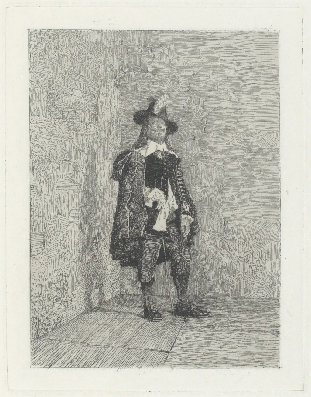Vedetta [Il gentiluomo] (The Lookout [The Gentleman]), by Giovanni Battista Quadrone, ink, 1874