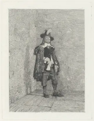 Vedetta [Il gentiluomo] (The Lookout [The Gentleman]), by Giovanni Battista Quadrone, ink, 1874