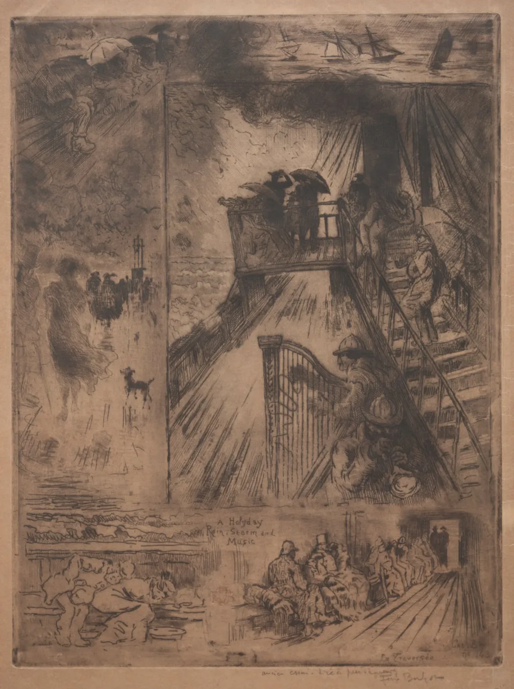 The Crossing, by Félix-Hilaire Buhot, 1880