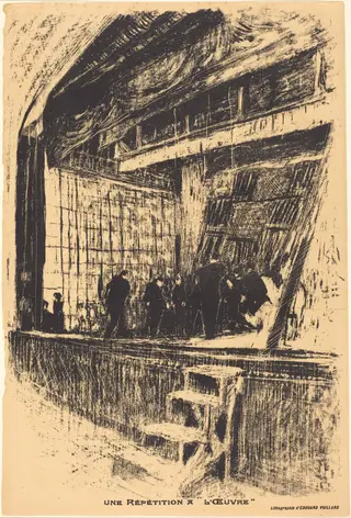 Une répétition à L'Oeuvre, Program for L'Oasis, by Édouard Vuillard, ink, 1903