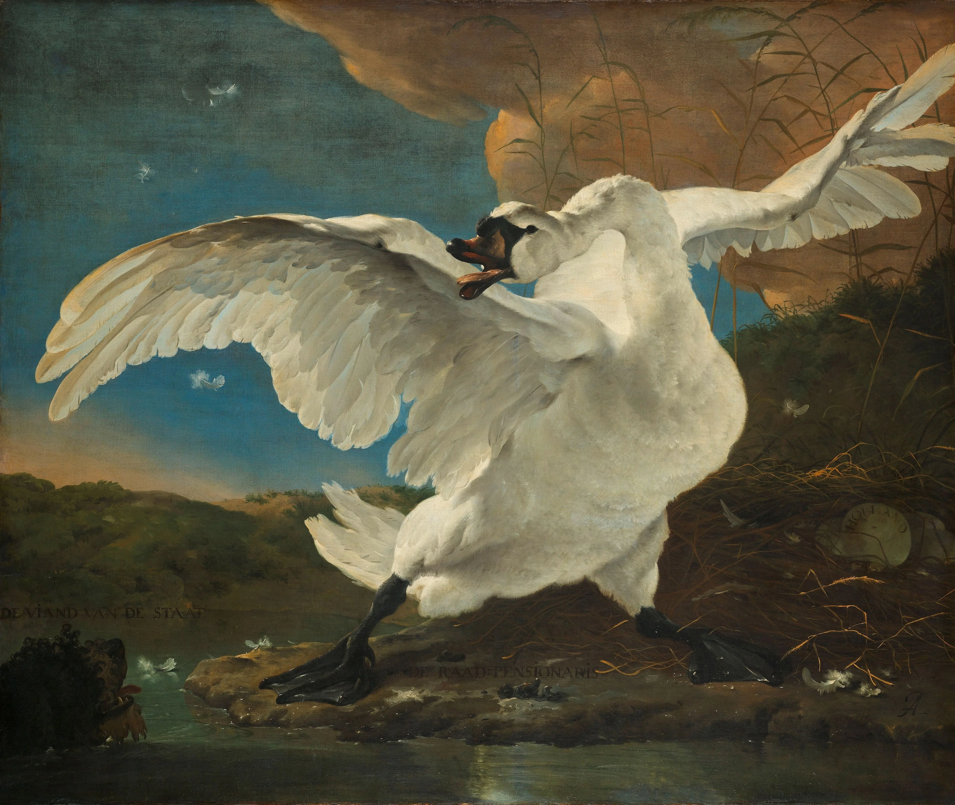 The Threatened Swan, detail