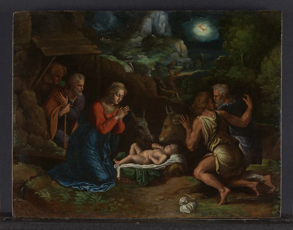 The Adoration of the Shepherds, by Girolamo da Carpi, unspecified, 1537