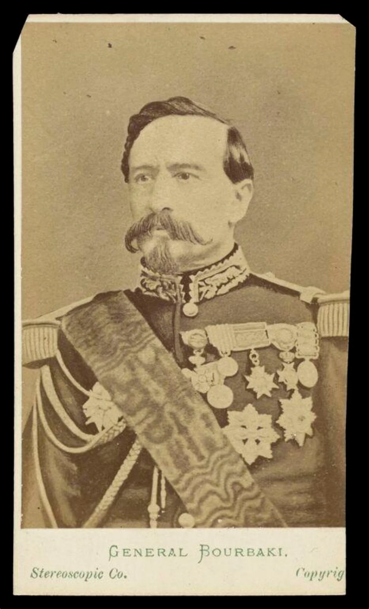 A portrait of 'General Bourbaki', detail