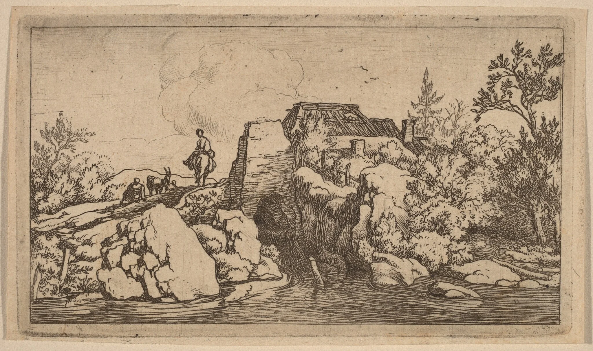 Horseman on a Stone Bridge, detail