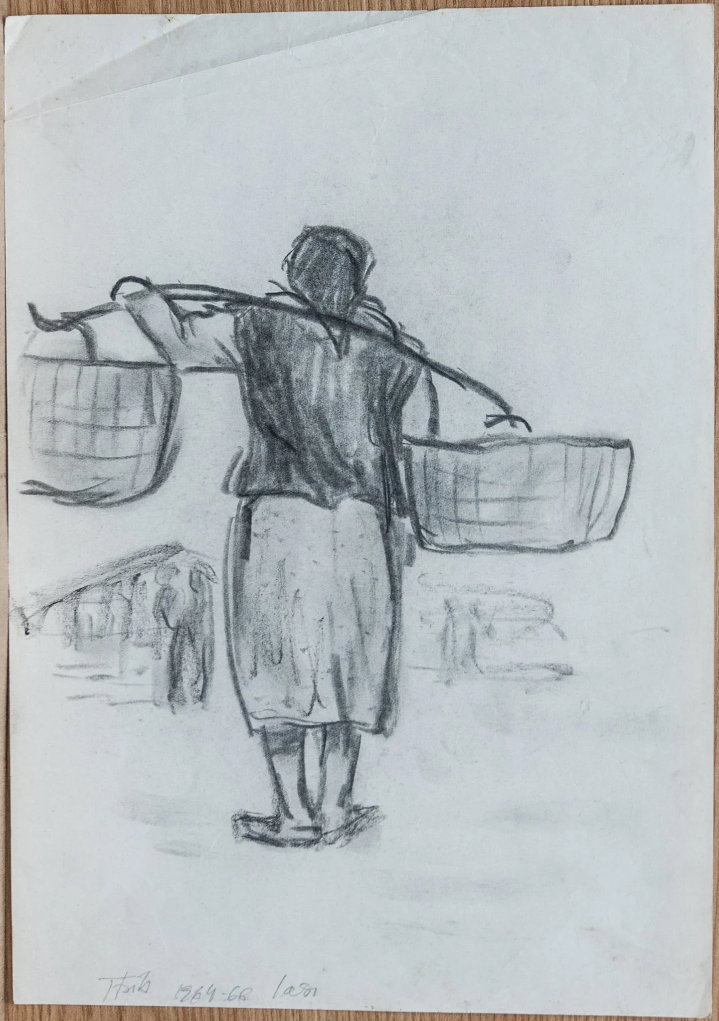 Femeie cărând poveri, detail