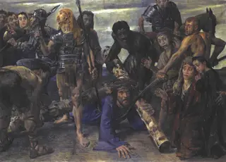 The Bearing of the Cross, by Lovis Corinth, oil, 1909