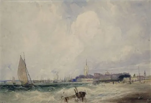 Harwich, by John Edge, watercolor, 1834