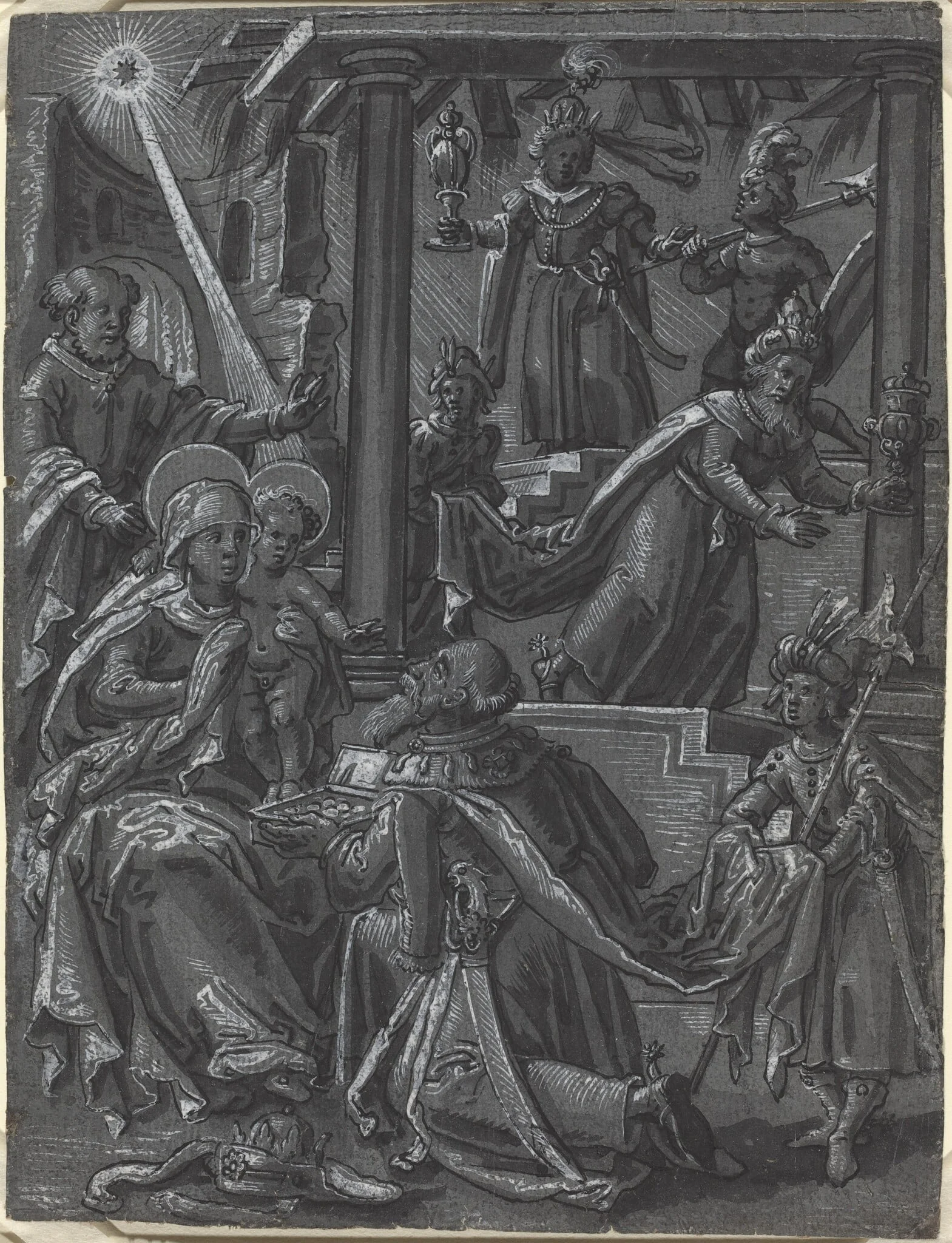 The Adoration of the Kings [recto], detail