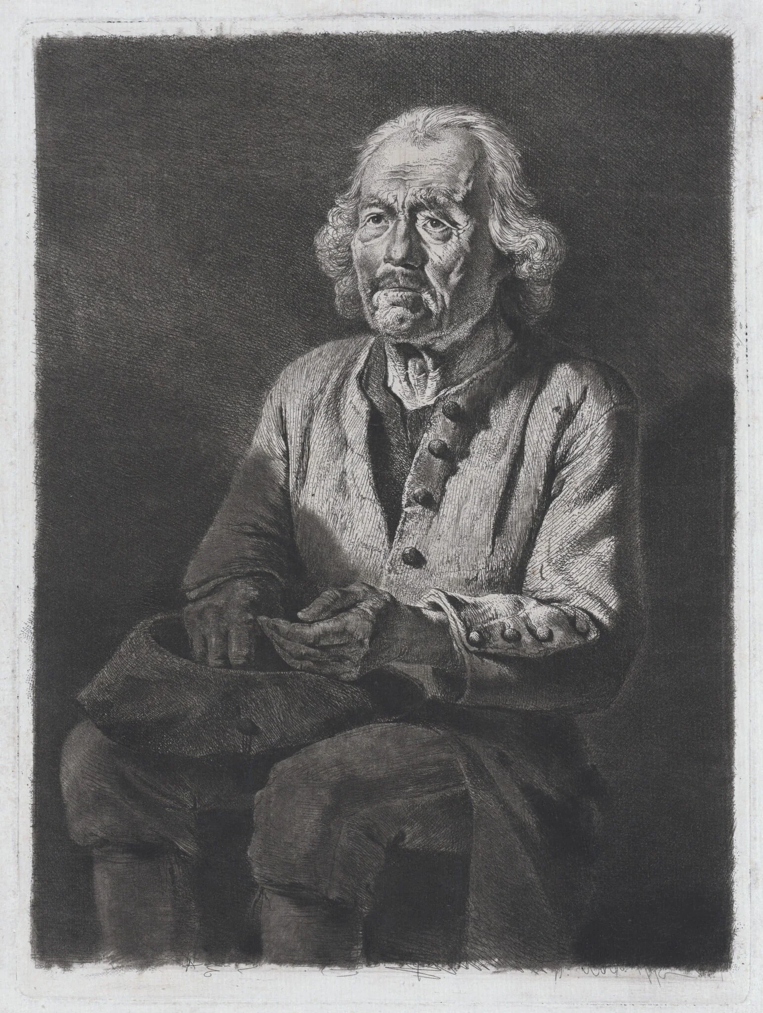 Old Gérard, Peasant from Chasselay, detail