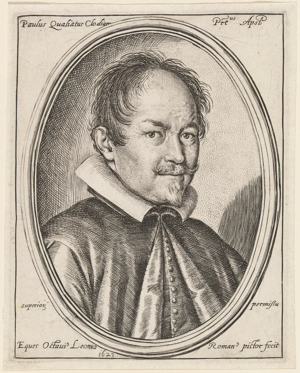 Paolus Qualiatus Clodianus, by Ottavio Leoni, ink, 1623