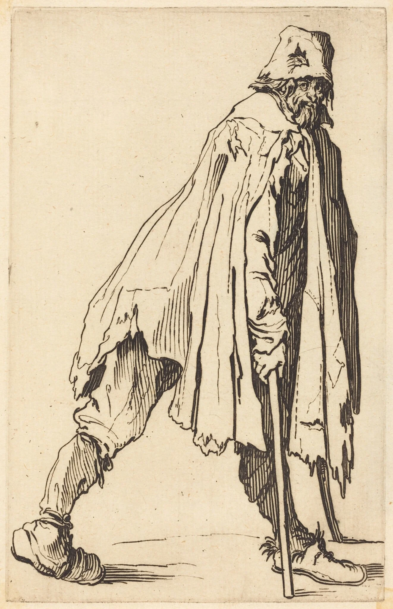 Beggar with Crutches and Cap, detail