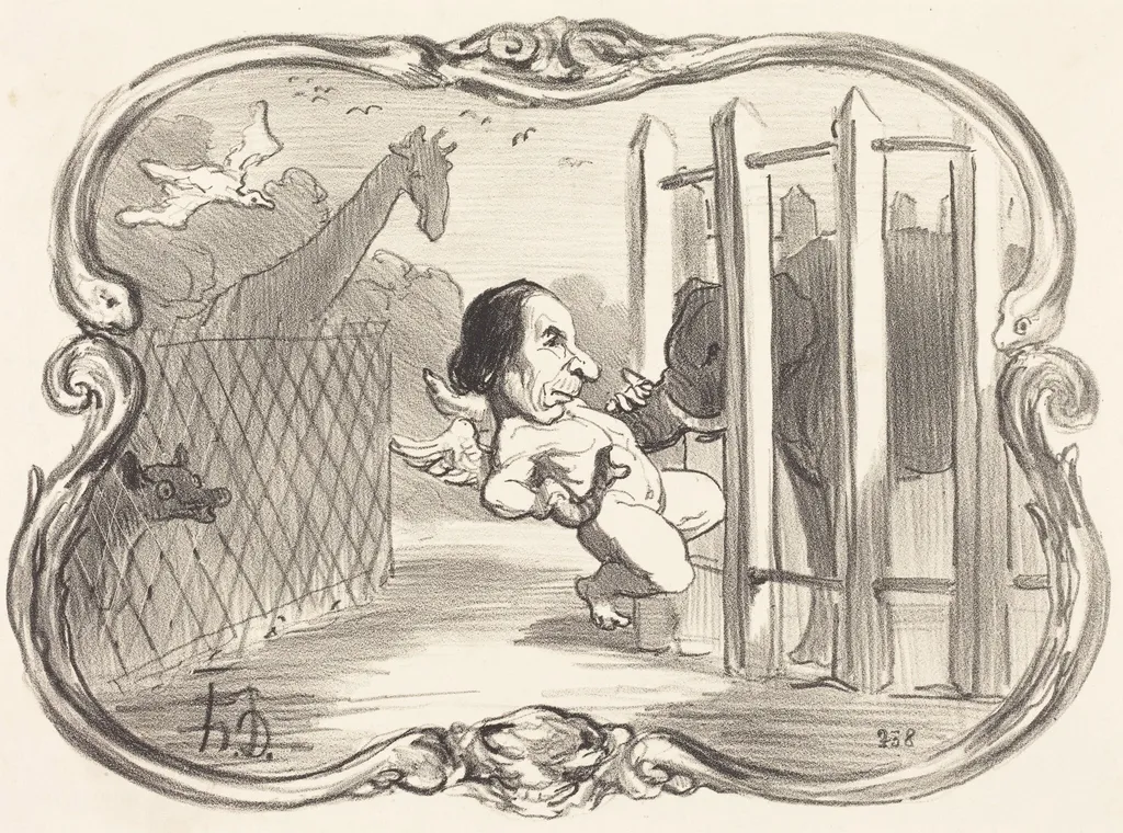 Les Malheurs du chimiste Dumas, by Honoré Daumier, ink, 1851