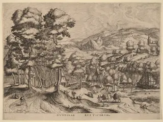 Nundinae Rusticorum (Rustic Market), by Johannes van Doetechum the Elder, ink, 1556