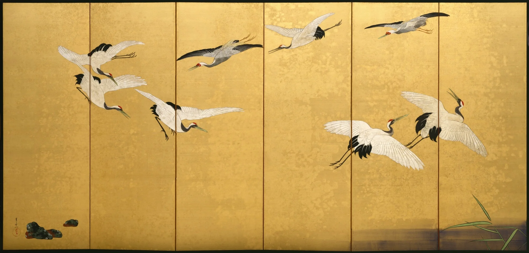 Reeds and Cranes, detail