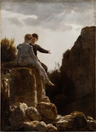 The Honeymoon, by Arnold Böcklin, oil, 1852