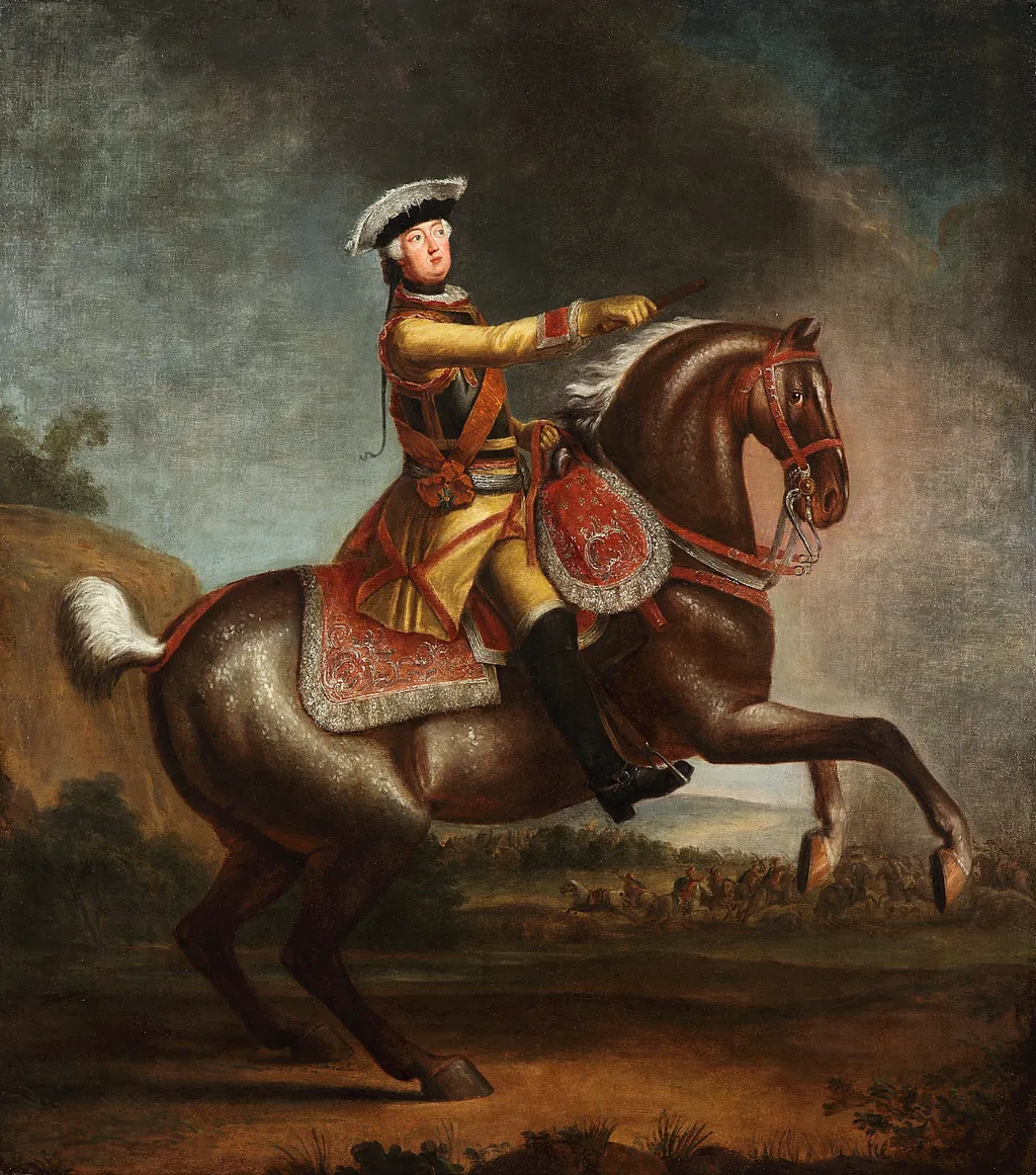 Equestrian Portrait of August Wilhelm, Prince of Prussia, by Gottfried Hempel, unspecified, 1755
