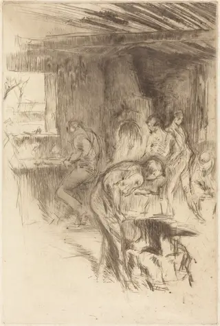 The Little Forge, by James McNeill Whistler, ink, 1875