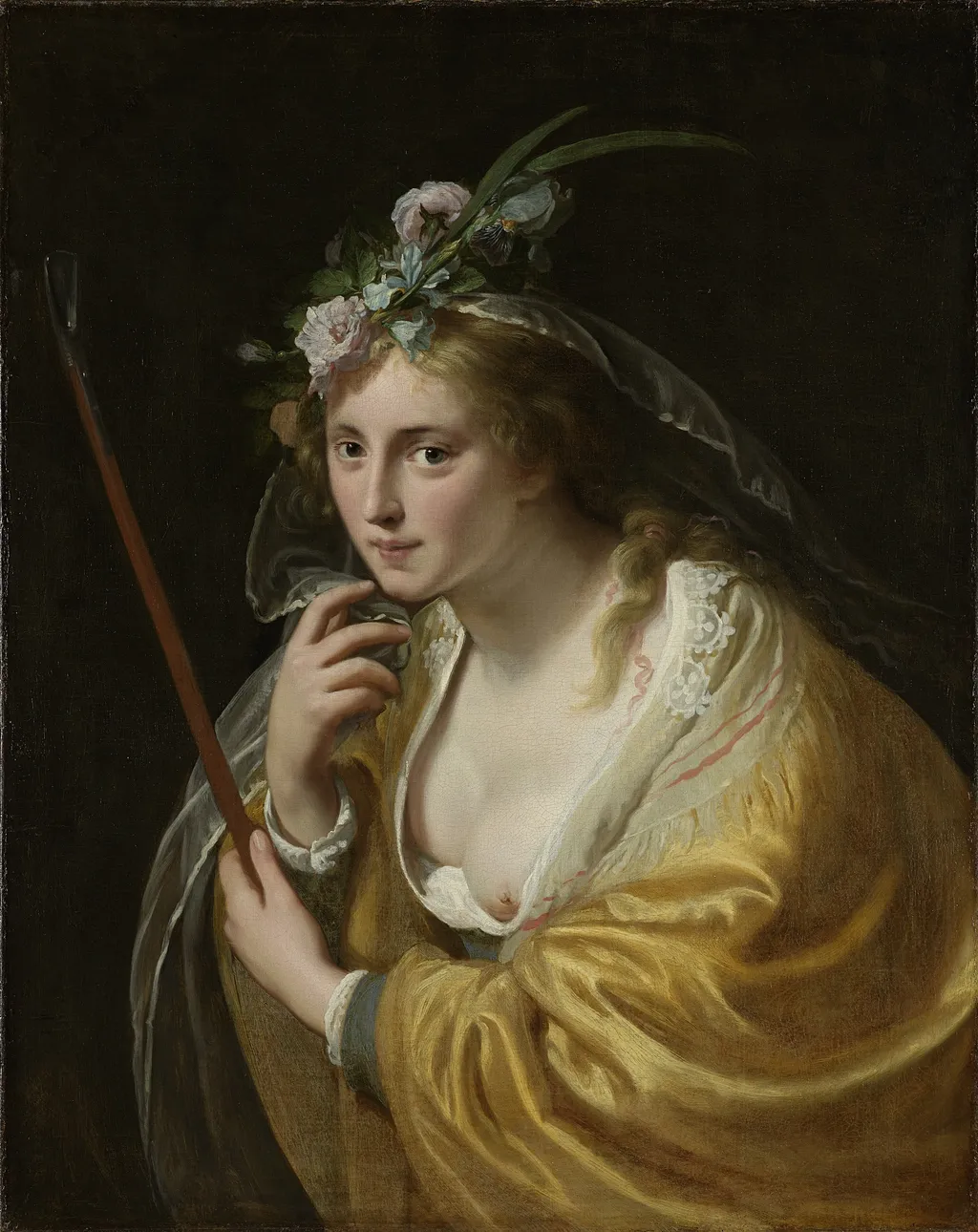 A Shepherdess, by Paulus Moreelse, oil, 1630