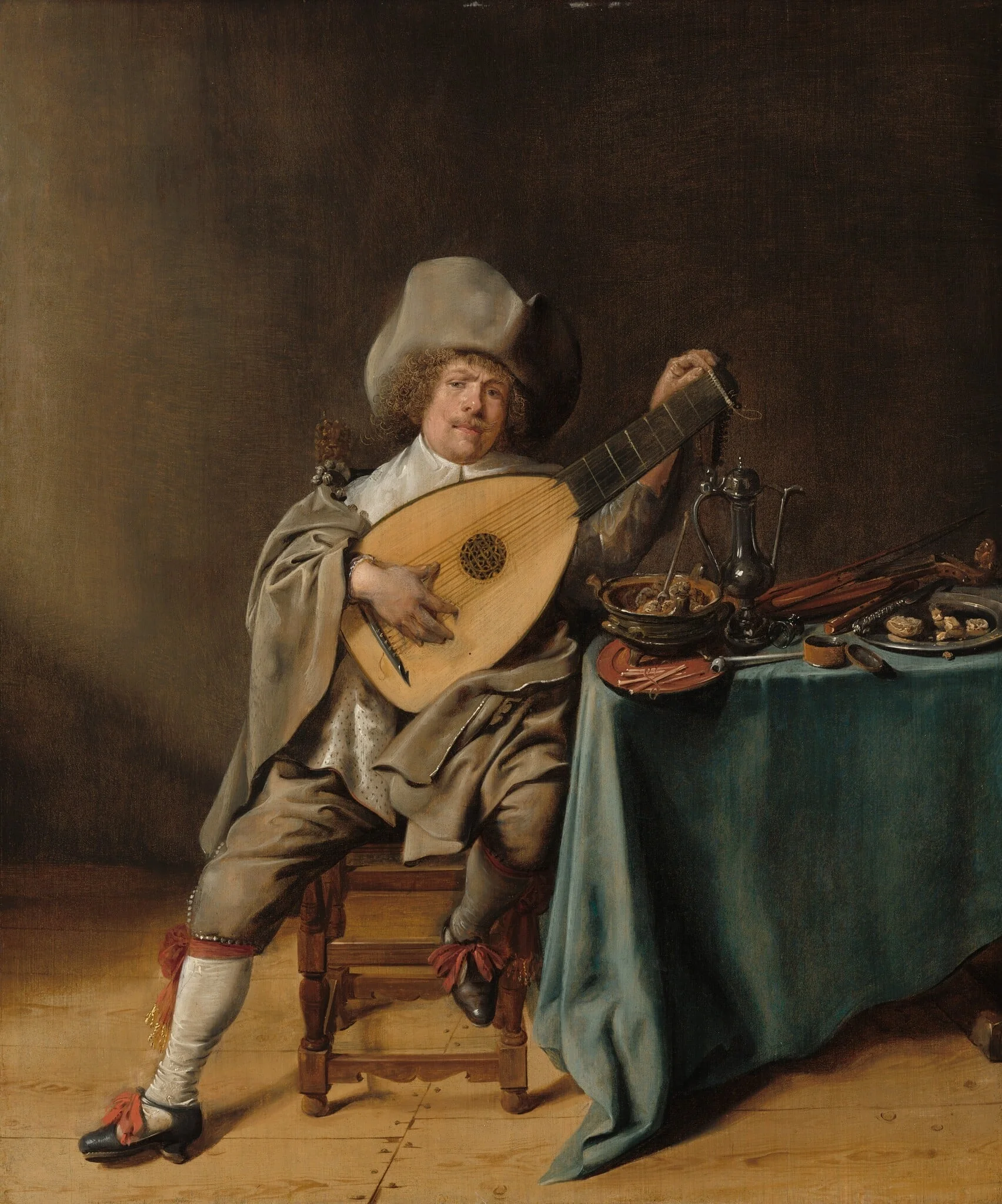 Self-Portrait as a Lute Player, detail