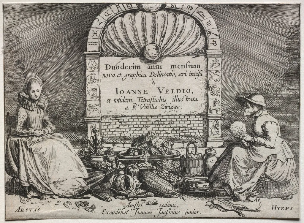 The Twelve Months:  Title Page, by Velde, Jan van de, II, 1613
