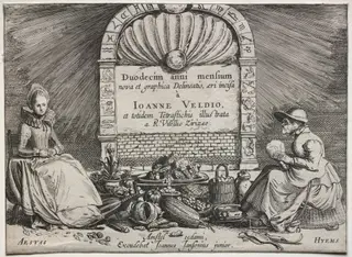 The Twelve Months:  Title Page, by Velde, Jan van de, II, 1613