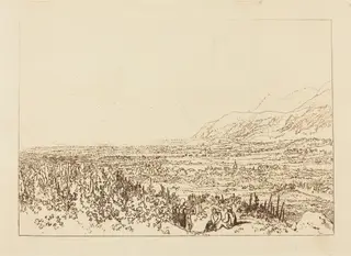 Chain of Alps from Grenoble to Chamberi, by Joseph Mallord William Turner, ink, 1812
