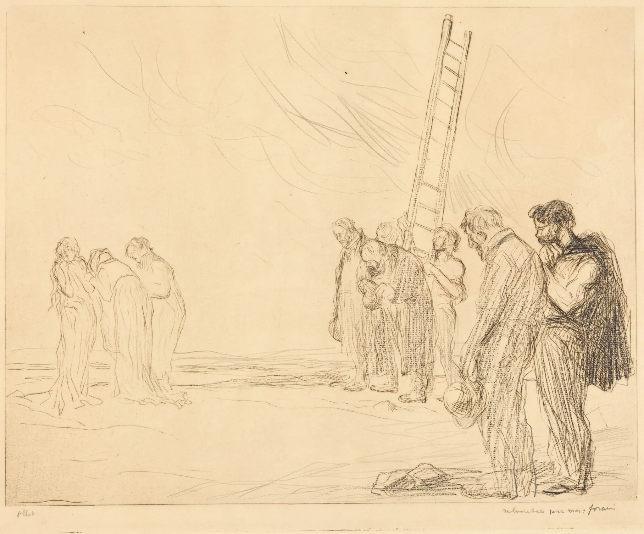 Le calvaire (2e planche) (Calvary) (second plate), detail